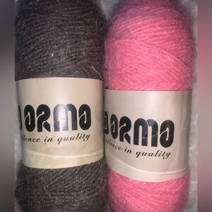2 Sample Yarn For Hobby Lobby Eye Lash Pink And Gray  252yds Ea